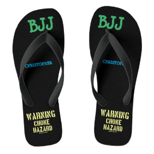 BJJ Choke Hazard add your name Jandals