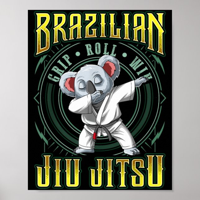 BJJ Grip Roll Win - Grappling Jiu Jitsu Dabbing Poster (Front)