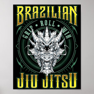 BJJ Grip Roll Win - Grappling Jiu Jitsu Dragon Poster