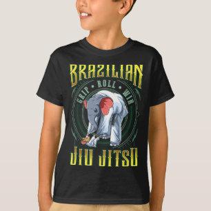 BJJ Grip Roll Win - Grappling Jiu Jitsu Elephant T-Shirt