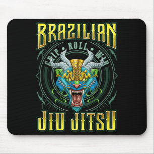 BJJ Grip Roll Win - Grappling Jiu Jitsu Tiger Mouse Pad