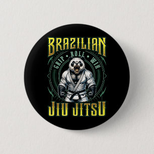 BJJ Grip Roll Win - Strong Grappling Jiu Jitsu 6 Cm Round Badge