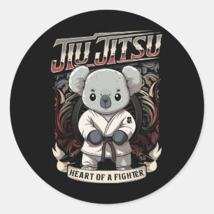 Bjj Heart Of A Fighter - Jiu Jitsu Byby Koala  Classic Round Sticker