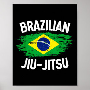 BJJ Jiu Jitsu Brazilian Jiu Jitsu Flag BJJ Flag Poster