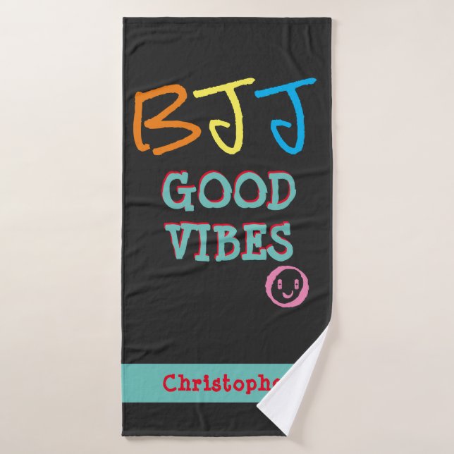 BJJ Jiu Jitsu Good Vibes Gym Towel (Bath Towel)