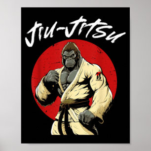 BJJ Jiu Jitsu Grappling Gorilla Poster