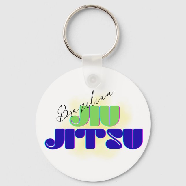 BJJ keychain- Brazilian colours Key Ring (Front)