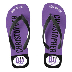 BJJ Purple Belt Rolling Add Your Name Jiu Jitsu Jandals