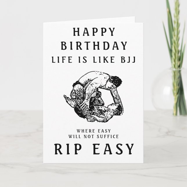 BJJ RIP Easy Birthday celebration Card (Front)