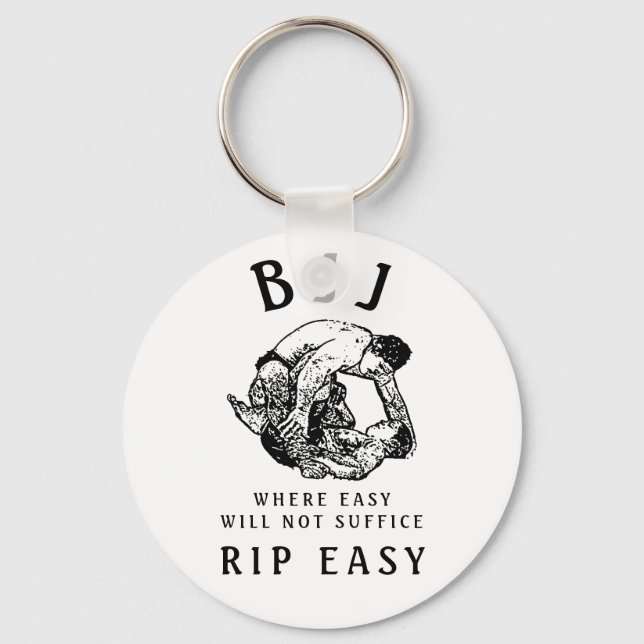 BJJ RIP Easy, Brazilian Jiu Jitsu accessories Key Ring (Front)