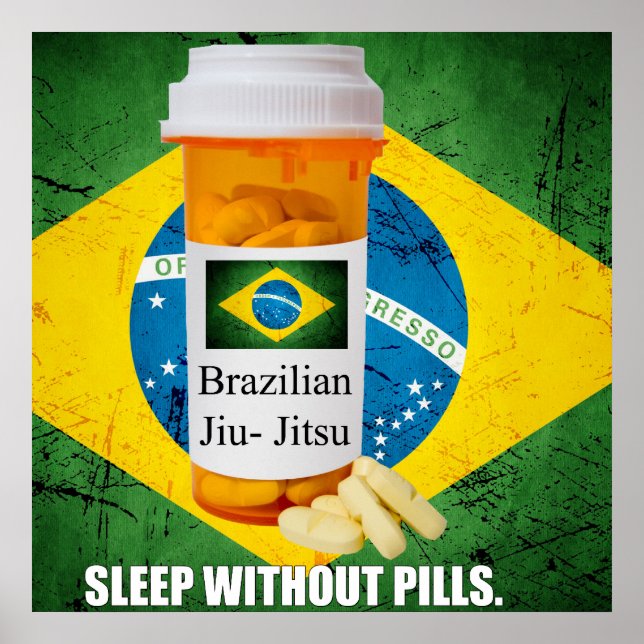 BJJ Sleep Without Pills Large Poster (Front)