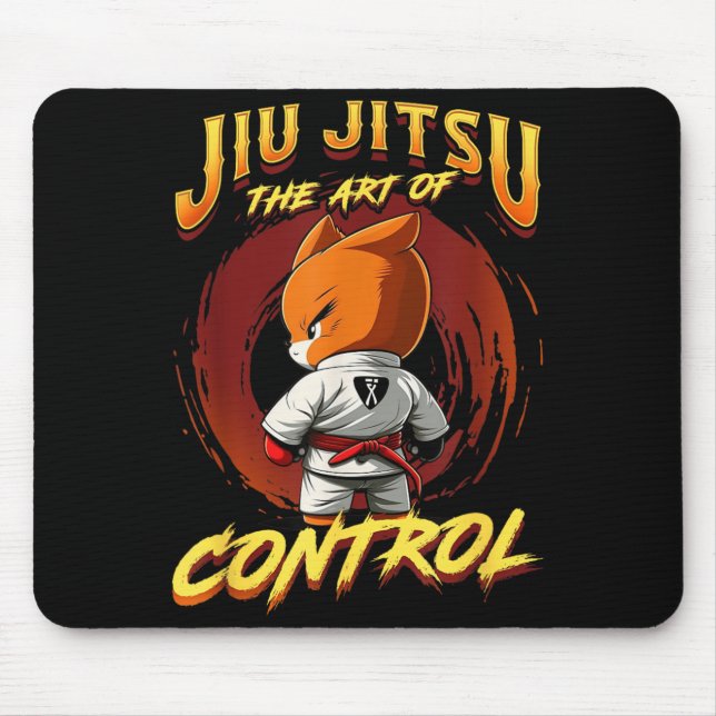 BJJ The Art Of Control - Grappling Jiu Jitsu Fox Mouse Pad (Front)