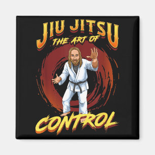 BJJ The Art Of Control - Grappling Jiu Jitsu Jesus Magnet