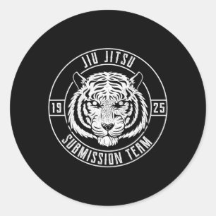 BJJ Tiger Fighter - Brazilian Jiu Jitsu MMA Classic Round Sticker