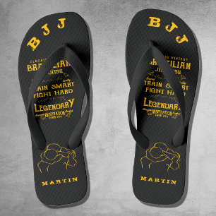 BJJ Train Smart Fight Hard Jiu Jitsu Jandals