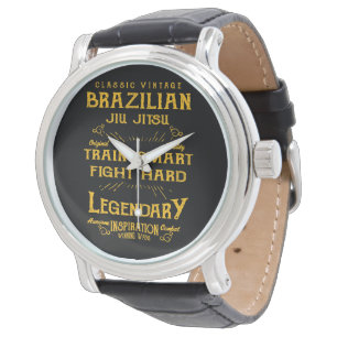 BJJ Train Smart Fight Hard Vintage Jiu Jitsu Watch