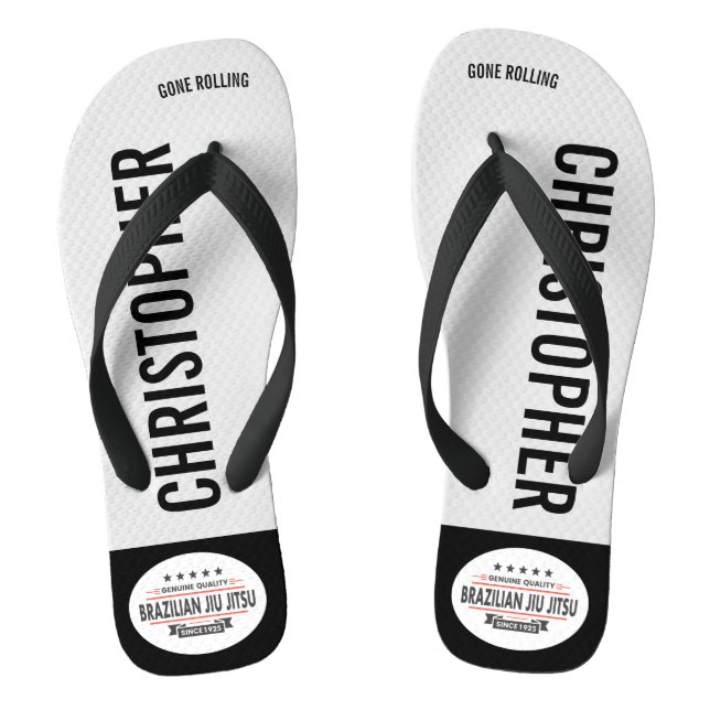 BJJ White Belt Genuine Quality Gone Rolling Jandals (Footbed)
