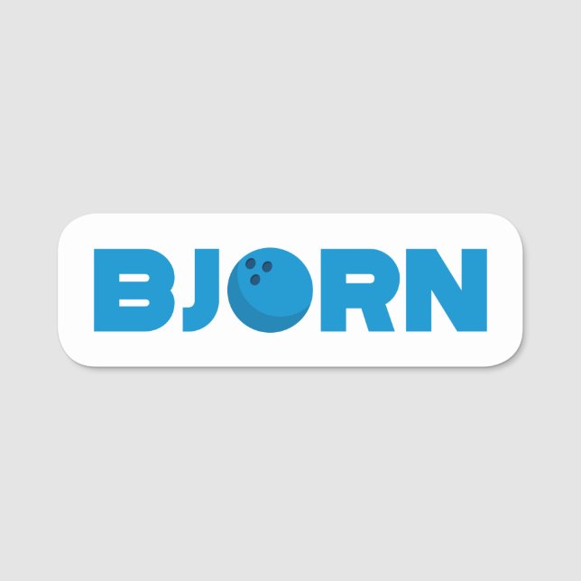 Bjorn bowling name tag (Front)