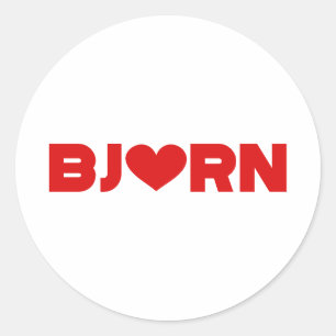 Bjorn Love Classic Round Sticker