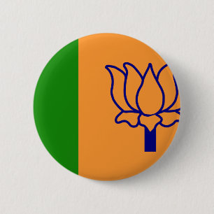Bjp, India flag 6 Cm Round Badge