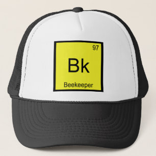 Bk - Beekeeper Chemistry Element Symbol Bee Tee Trucker Hat
