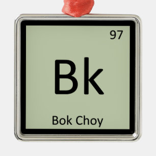 Bk - Bok Choy Vegetable Chemistry Periodic Table Metal Tree Decoration
