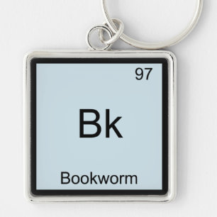 Bk - Bookworm Funny Chemistry Element Symbol Tee Key Ring