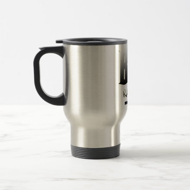 bk radio steel mug (Left)