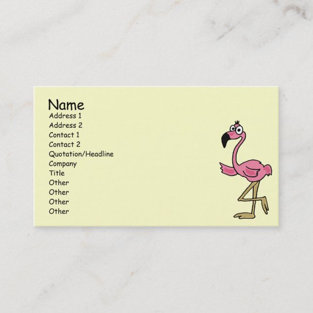 BL- Funny Flamingo Business Cards (Front)