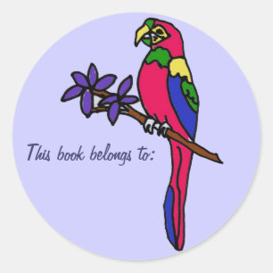 BL- This book belongs to: parrot sticker