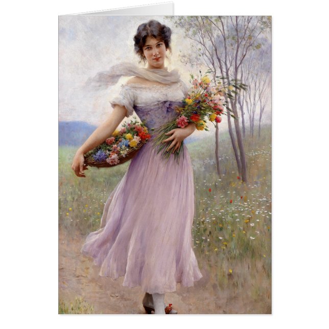 Blaas: Girl in Lilac with Flowers (Front)