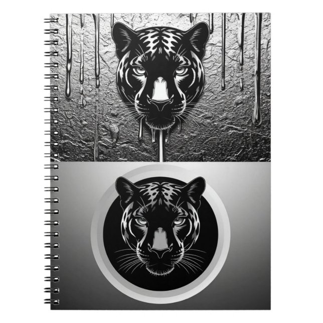 Blacj Panther With Dripping Paint Effect 🐆 Notebook (Front)