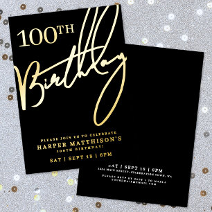 Black 100th Birthday Gold