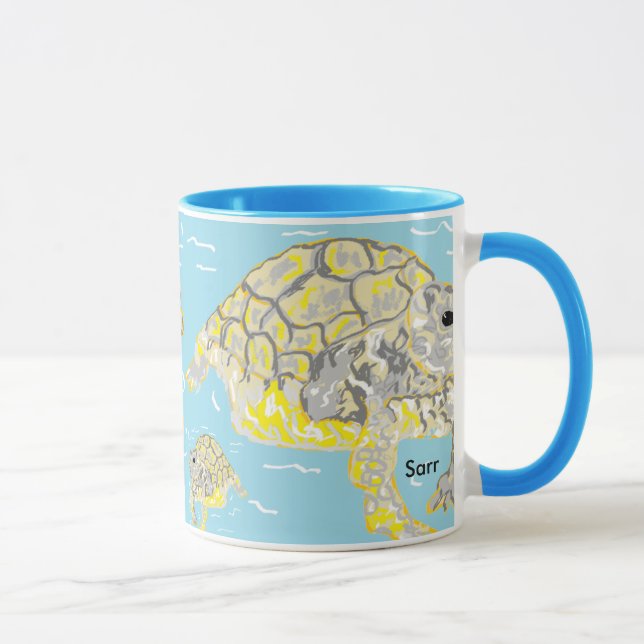 Black 11 oz Combo Mug Sea Turtles (Right)