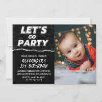 Black 1st birthday invitations Boy Photo 