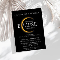 Black 2024 Total Solar Eclipse Viewing Party Invi