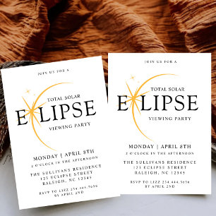 Black 2024 Total Solar Eclipse Viewing Party Invitation