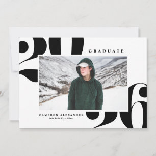 Black 2025 Bold Typography Photo Graduation Announcement