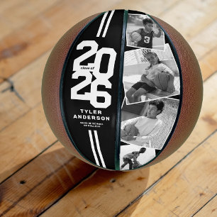Black 2025 Graduation Senior 4 Photo Basketball