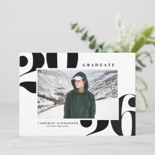 Black 2026 Bold Typography Photo Graduation Announcement