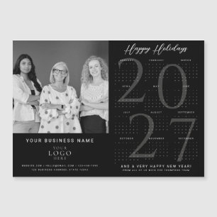 Black 2027 Calendar Business Photo Logo Magnet