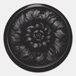 Black 2 Vintage Baroque Embossed Look Seal