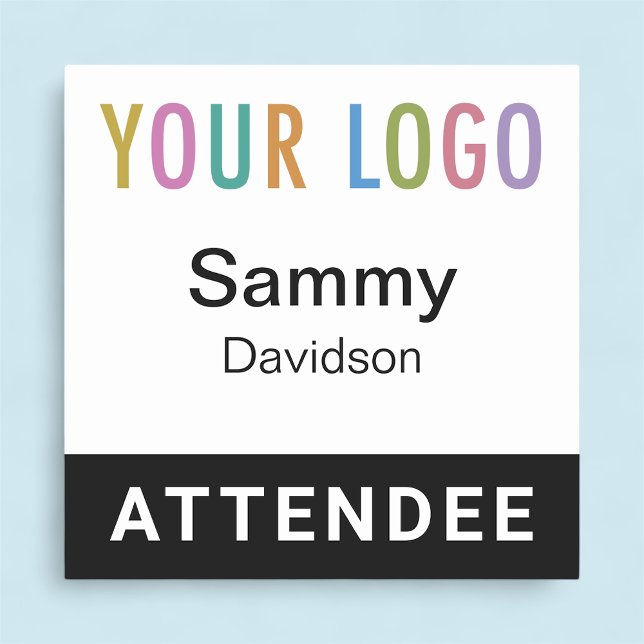 Black 2x2 Attendee Badge Event Logo Pin or Magnet (MISOOK Attendee Badge Black 2 x 2 inch Square)