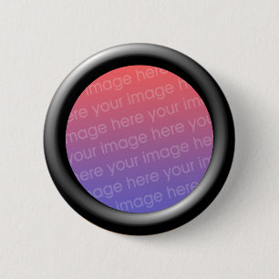 Black (3d effect frame border) Template 6 Cm Round Badge