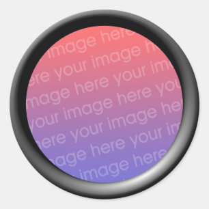 Black (3d effect frame border) Template Classic Round Sticker