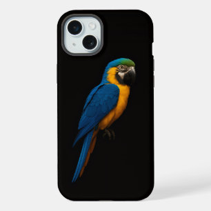 Black 4 Luxe, Blue Yellow Macaw iPhone 15 Plus Case