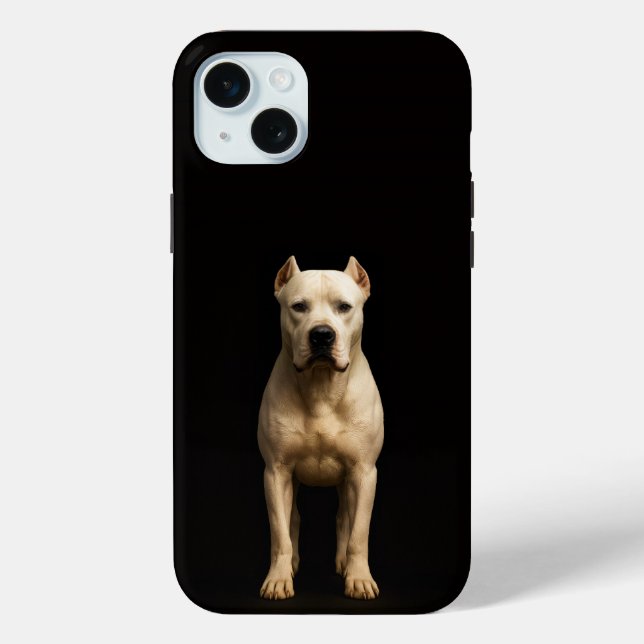 Black 4 Luxe, Bold Dogo Argentino iPhone 15 Plus Case-Mate iPhone Case (Back)