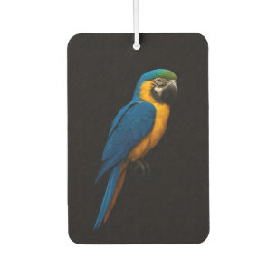 Black 4 Luxe Car Air Fresheners, Blue Yellow Macaw Car Air Freshener