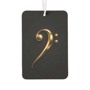 Black 4 Luxe Car Air Fresheners Golden Bass Clef