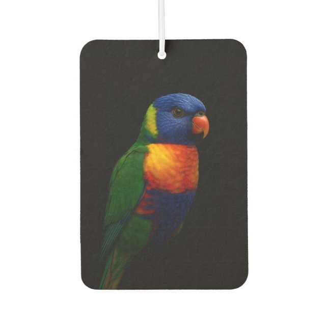 Black 4 Luxe Car Air Fresheners, Lorikeet Parrot Freshener (Front)